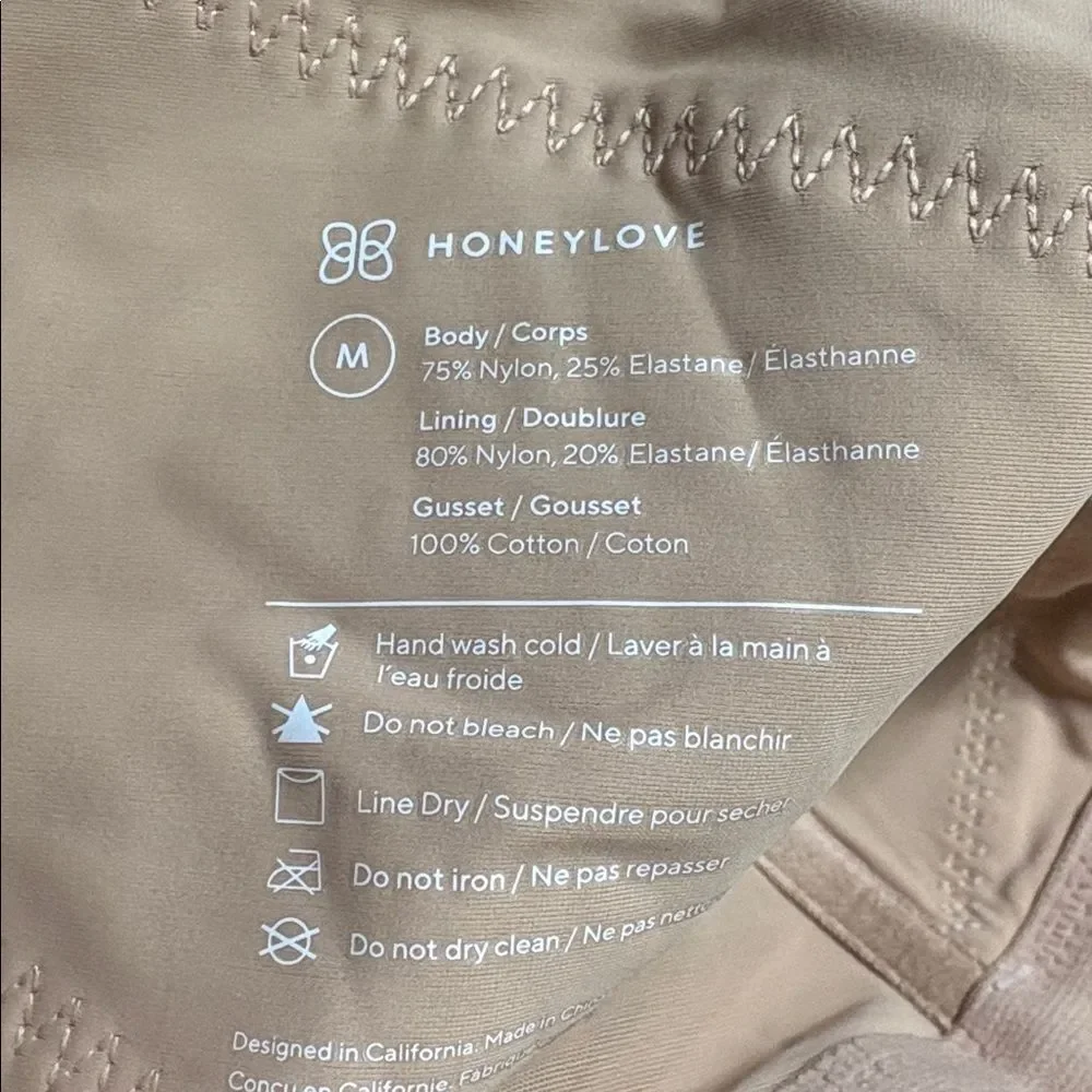 NWT Honeylove Super Power Thong Rose Tan Large Shapewear Sculpt